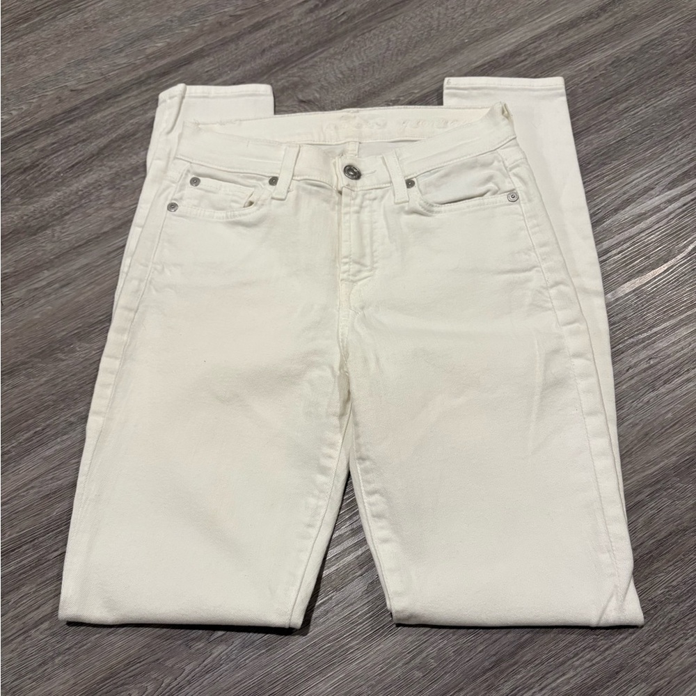 7 For All Mankind White Skinny Jeans